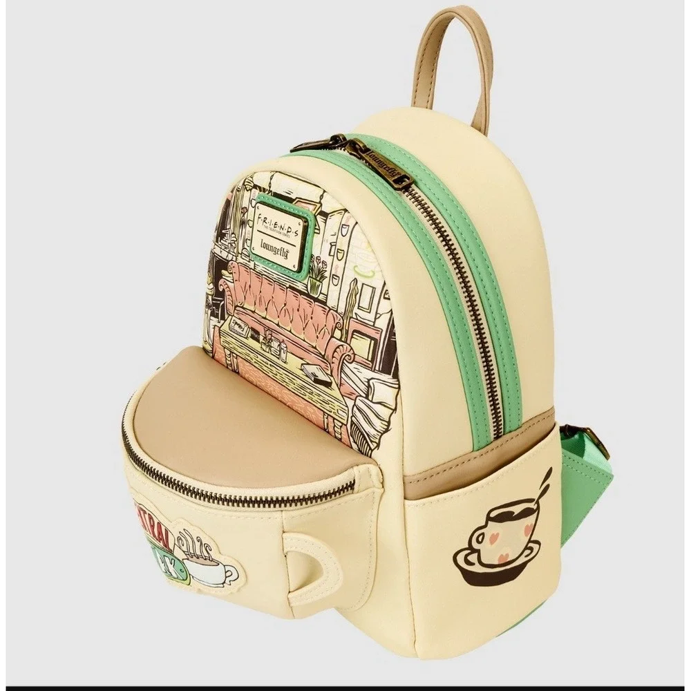 NWT Loungefly Friends Central‎ Perk Coffee Mug Scented Backpack & Crossbody Bag!